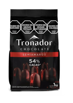 COBERTURA CHOCOLATE SEMIAMARGO 54% CACAO TRONADOR X1KG