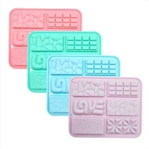 MOLDE SILICONA p/6 TABLETAS CHICAS p/CHOCOLATE TEXTURIZADAS (CS)