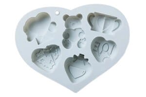 MOLDE SILICONA CORAZON c/OSITOS Y CORAZONES (CNA) - Imagen 2