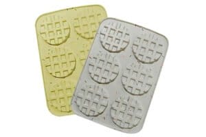MOLDE SILICONA x 6 WAFLE REDONDO CONFETTI (ING)