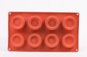 MOLDE SILICONA MARRON 8 CIRCULOS c/BORDES 5cm (LIS)