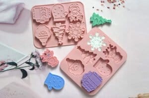 MOLDE SILICONA 6 FIGURAS PLANAS NAVIDAD