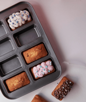 MOLDE ANTIADHERENTE B4LIFE «PASTELAR» X 8 MINI BUDIN