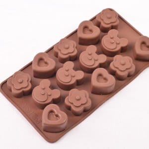 MOLDE SILICONA p/14 BOMBONES OSITOS y CORAZONES (CS2)