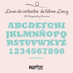 Cortantes Letras Lawy Mayusculas y Numeros 4 cm de alto - Imagen 2