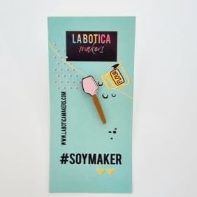 Pins Metalico Espatula Rosa LA BOTICA