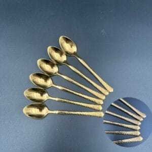 SET 6 CUCHARAS DORADAS ONDAS