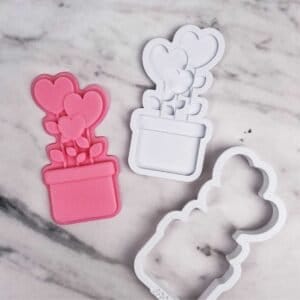 Molde (Sello) Plástico para Estampado Multicapa Planta Corazones F007