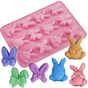 MOLDE SILICONA 15 OREJITAS PASCUA CON DISEÑOS