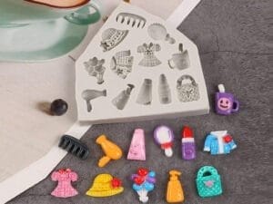 MOLDE SILICONA 12 ACCESORIOS Y ROPA