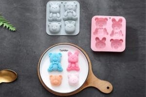 MOLDE SILICONA 4 FIGURAS OSITOS Y CONEJOS - Imagen 2