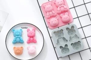 MOLDE SILICONA 4 FIGURAS OSITOS Y CONEJOS - Imagen 3