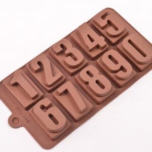 MOLDE SILICONA p/10 BOMBONES NUMEROS GRANDES