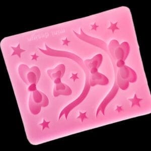 MOLDE SILICONA 4 MOÑOS COQUETTE c/ESTRELLITAS