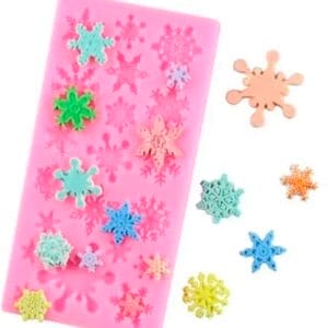 MOLDE SILICONA RECTANGULAR COPOS DE NIEVE