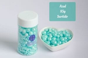 PERLAS COMESTIBLES EN TUBO 85gms CELESTE SURTIDO