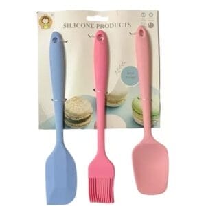 SET ESPATULA PINCEL Y CUCHARA SILICONA CHICA ENTERIZA